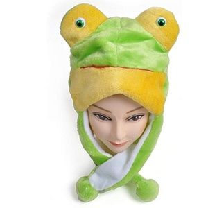 Animal Fleece Hat - Green Frog